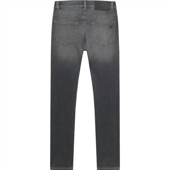 NEW DL1961 - KIDS' boy's brady slim gunmetal ultimate knit denim jeans in dark g - Picture 2 of 2